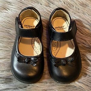 Pediped Isabella Toddler girls blk leather shoes